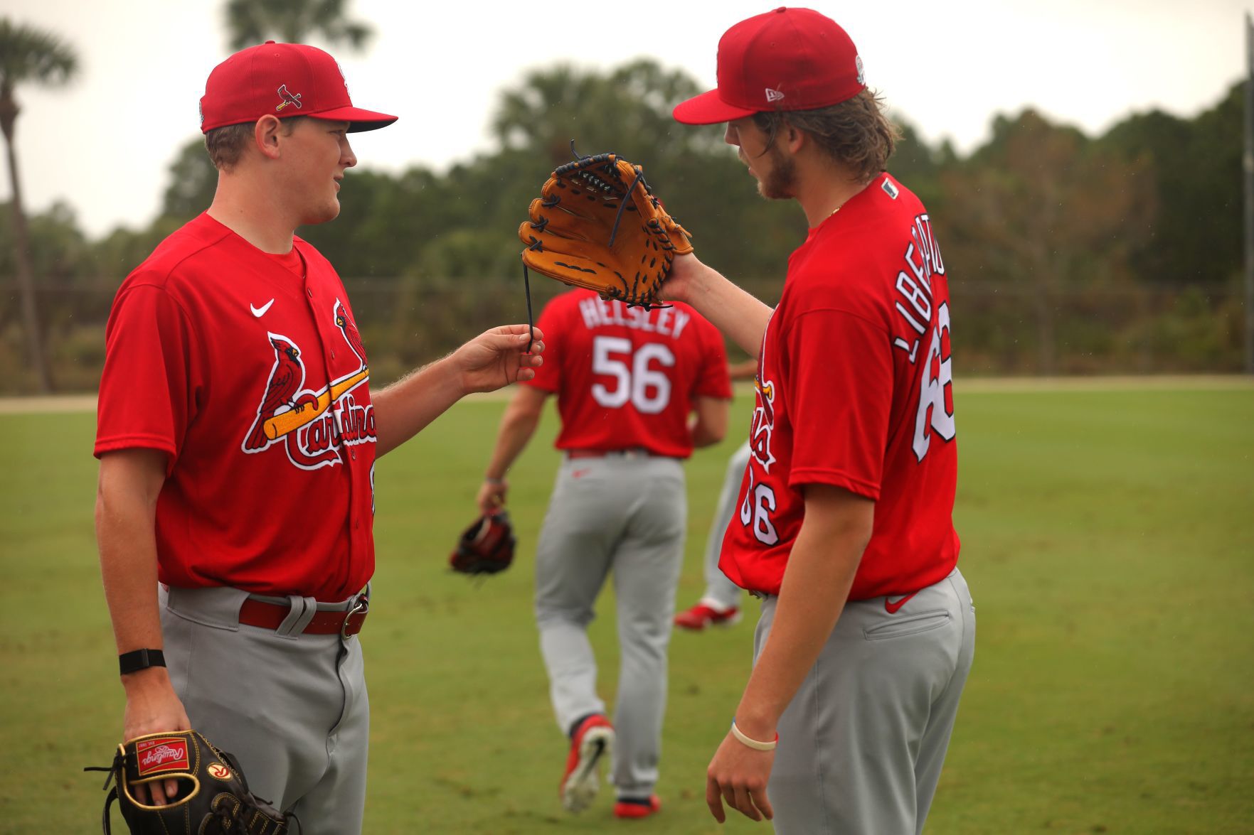 Rain shows during Saturday workout at Spring Training